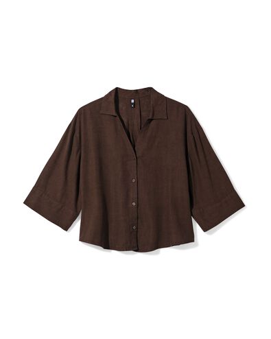 damesblouse Dawn donkerbruin donkerbruin - 36207960DARKBROWN - HEMA