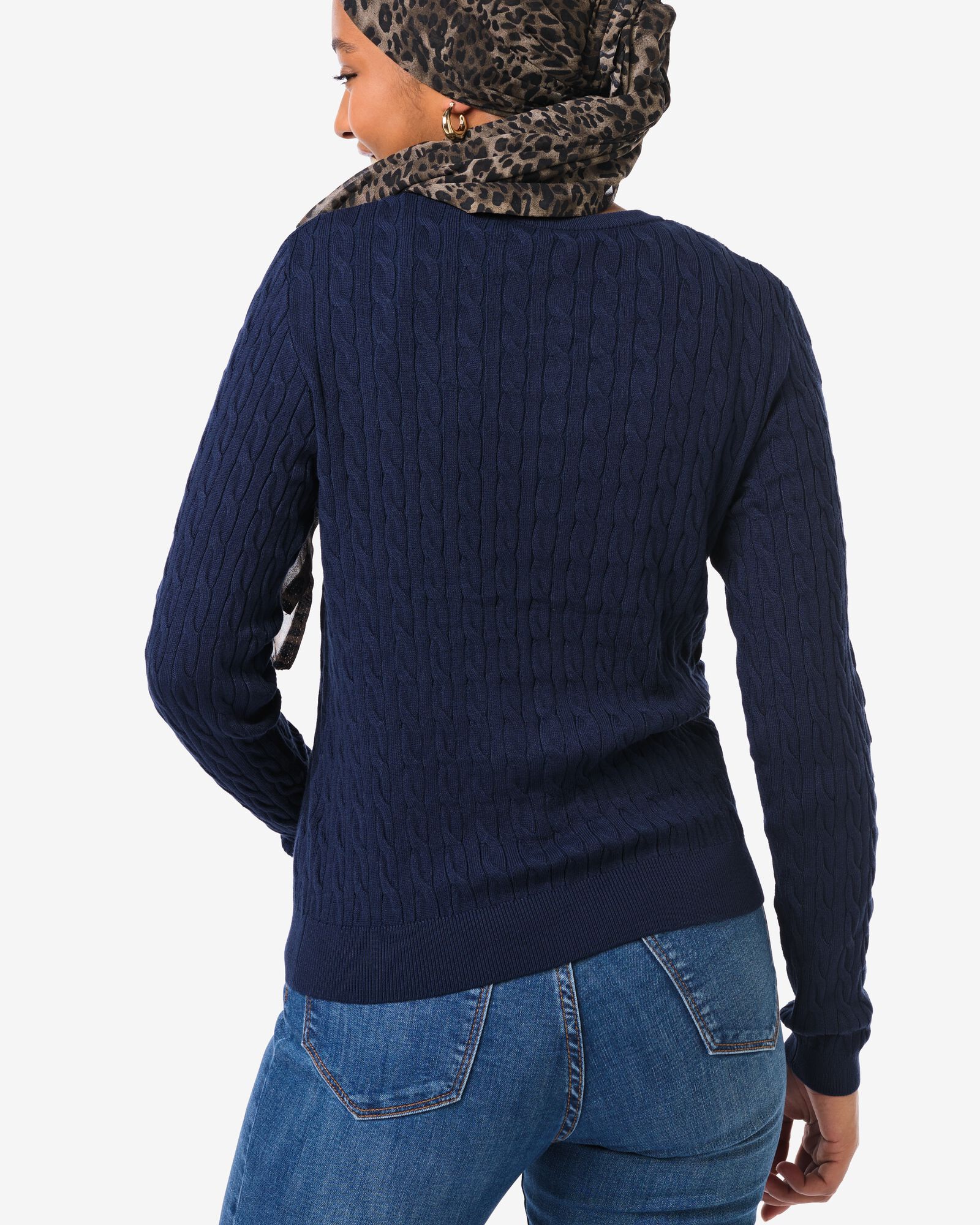 Damen-Strickjacke Louisa, Zopfmuster dunkelblau dunkelblau - 36206430DARKBLUE - HEMA