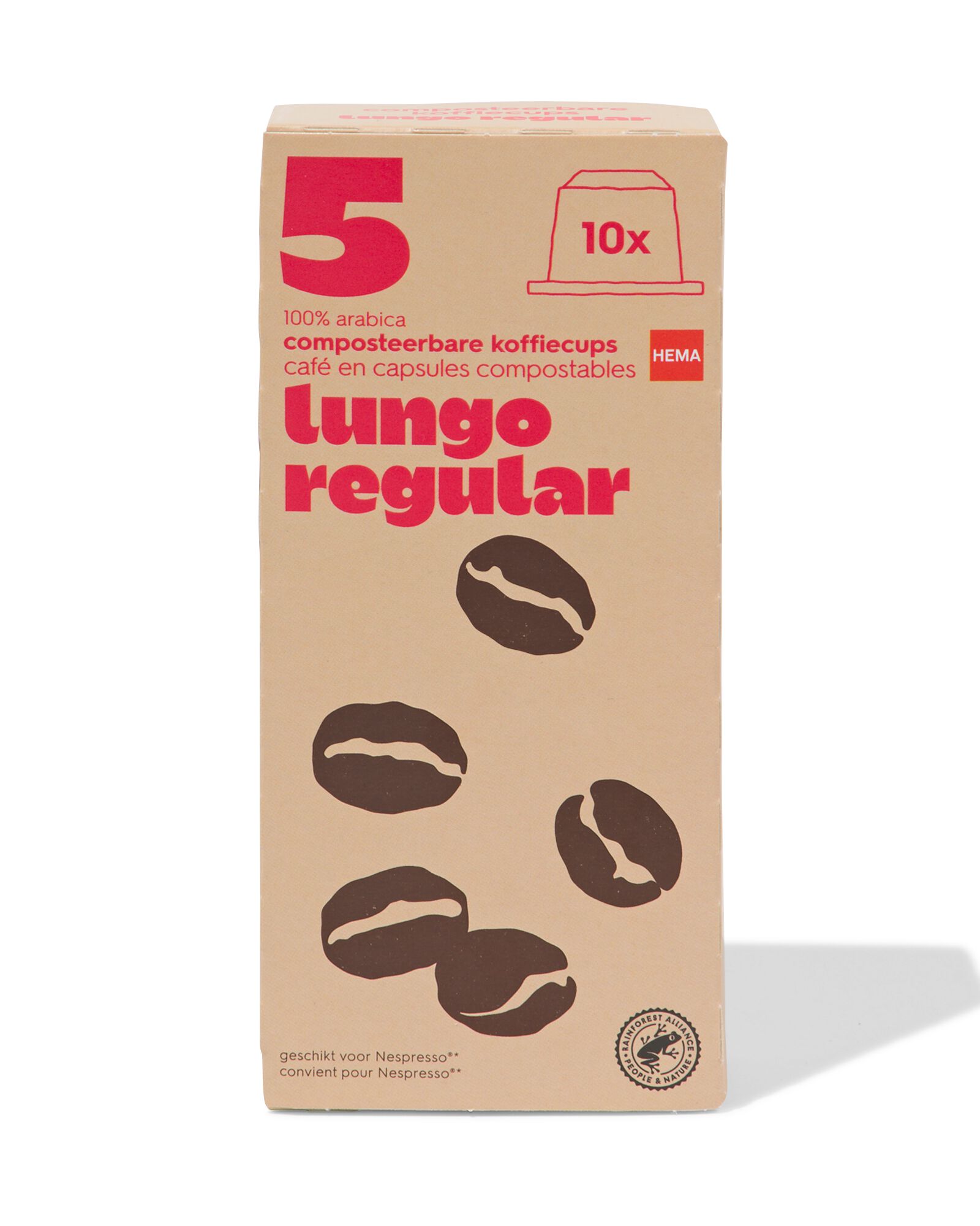 capsules compostables lungo regular - lot de 10 - 17180040 - HEMA