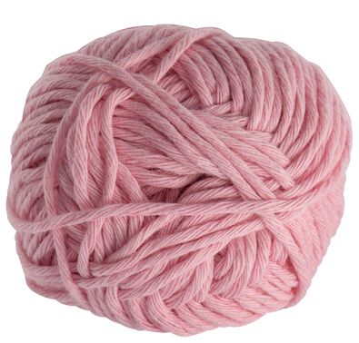 fil à tricoter et à crocheter en coton recyclé 85m rose rose recycled cotton - 1400244 - HEMA