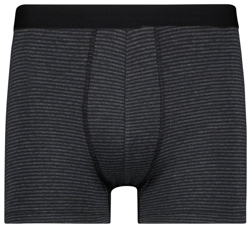 3 boxers homme modèle long coton/stretch noir noir - 1000029212 - HEMA