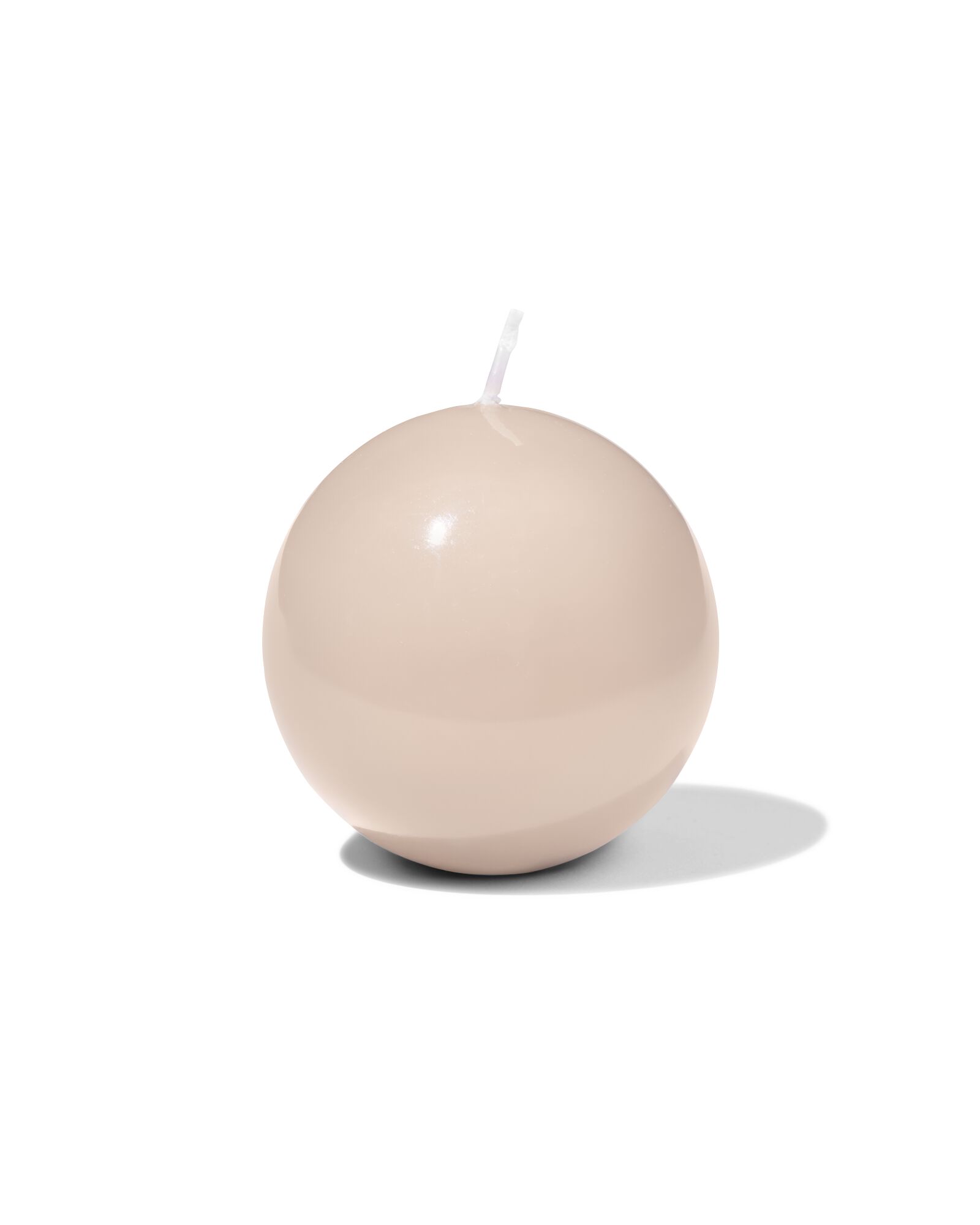 bougie sph&eacute;rique ⌀7cm lisse naturelle - 13504218 - HEMA