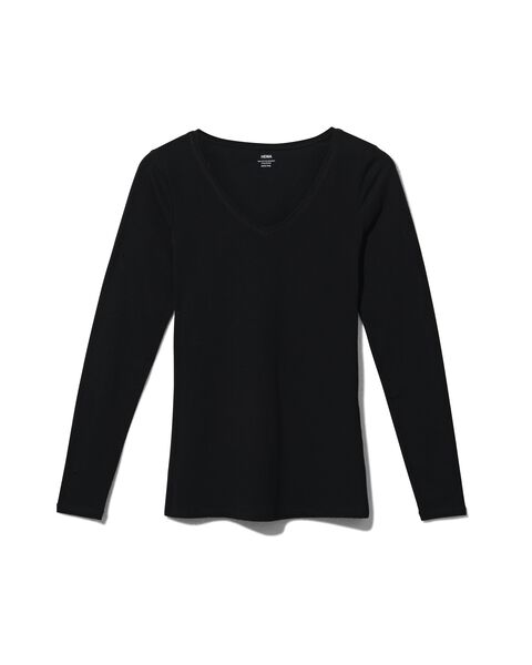 Damen-Shirt, Biobaumwolle schwarz M - 36347224 - HEMA