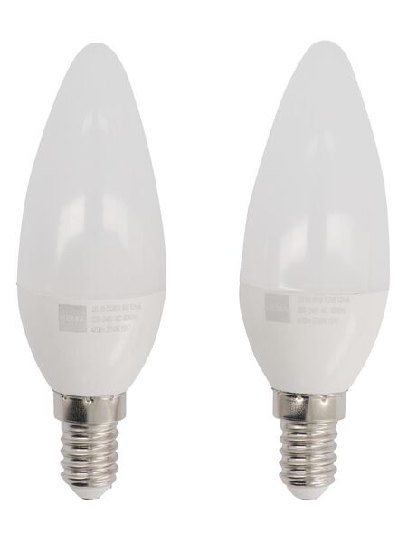 HEMA LED Lamp 40W - 470 Lm - Kaars - Mat - 2 Stuks (wit)