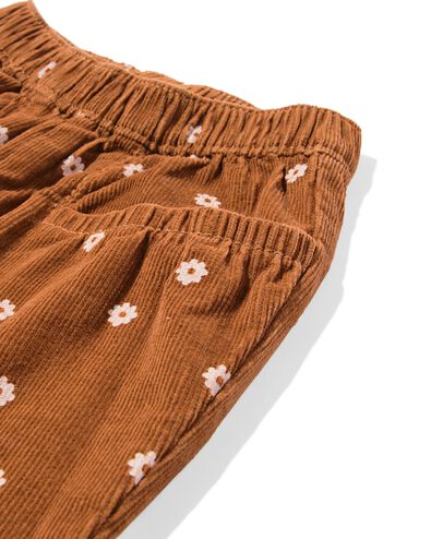 pantalon bébé velours côtelé fleurs marron marron - 33048570BROWN - HEMA