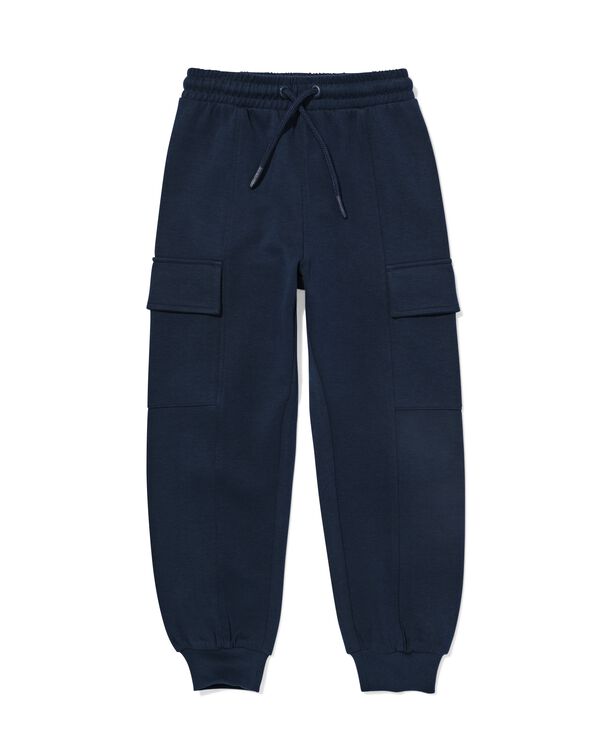 kinderbroek cargo regular fit donkerblauw donkerblauw - 30711808DARKBLUE - HEMA