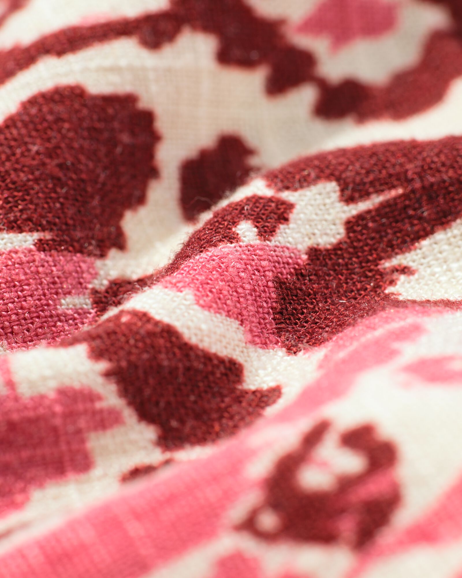 Damenkleid Sola mit Leinen, Grafik rot - 36279070RED - HEMA