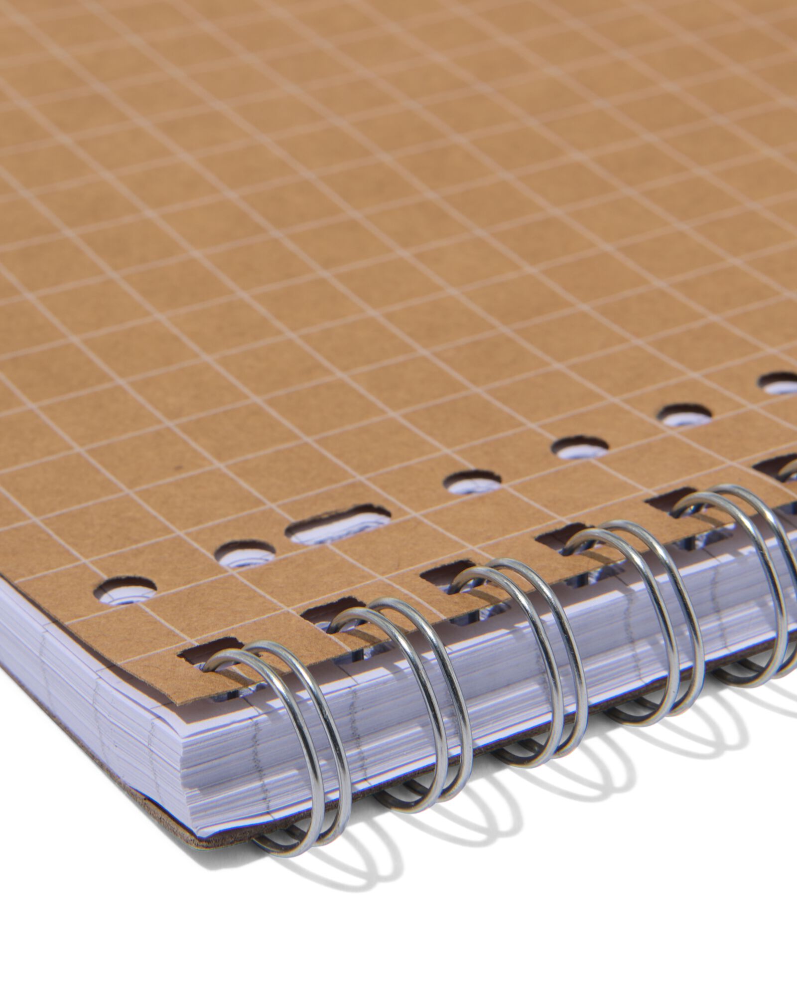 cahiers kraft A4 quadrill&eacute;s 10 mm - lot de 3 - 14120271 - HEMA