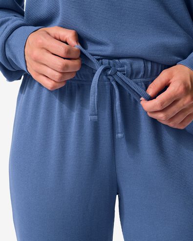 Damenpyjama, Waffelstruktur mittelblau - 23407990MIDBLUE - HEMA