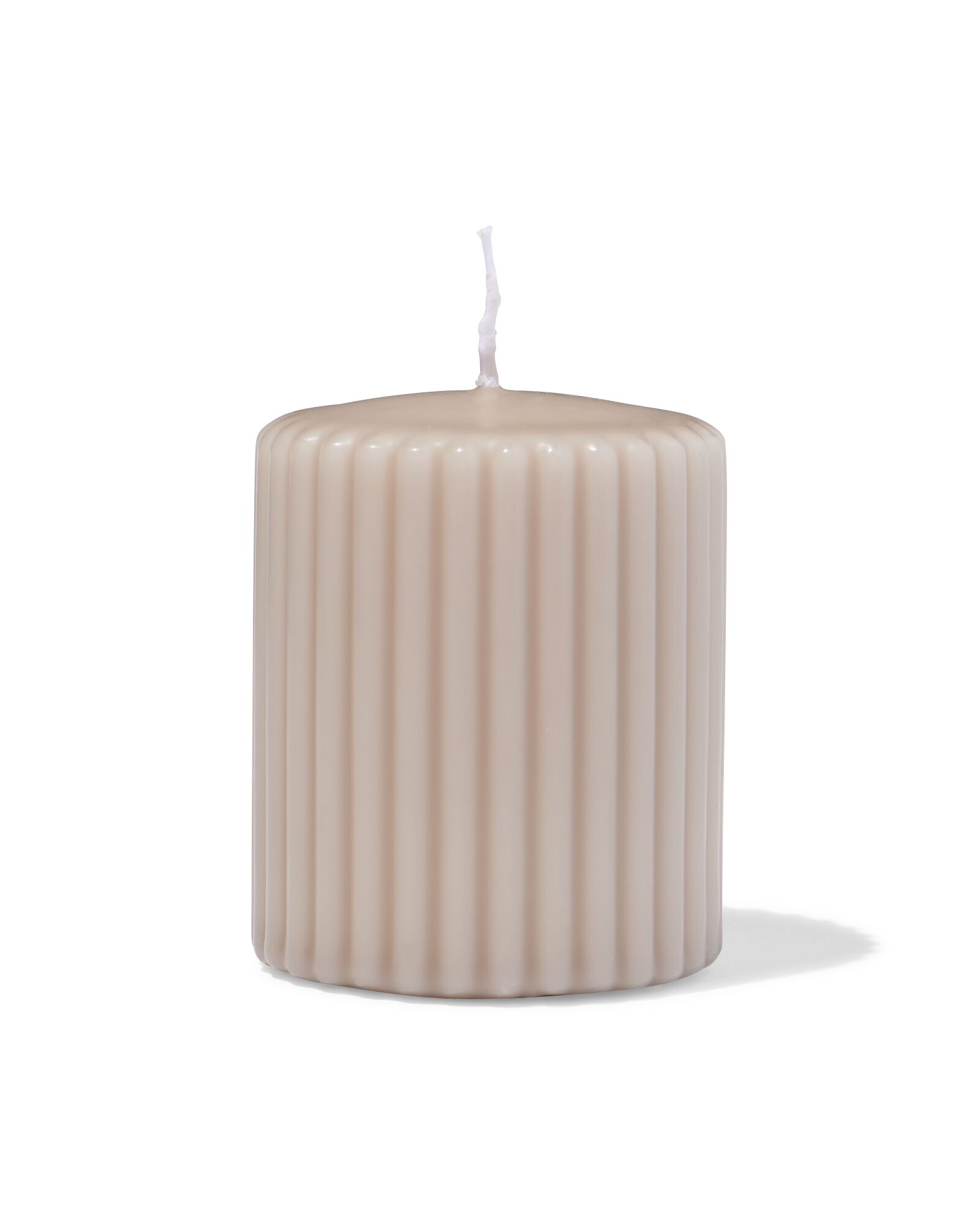 bougie cylindrique nervur&eacute;e naturel 7 x 8 - 13509028 - HEMA