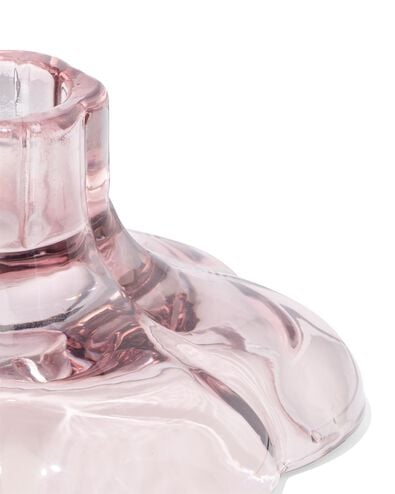 Kerzenst&auml;nder, 9,7 x 5 cm, aus Glas, Rosa, Blume - 13325037 - HEMA
