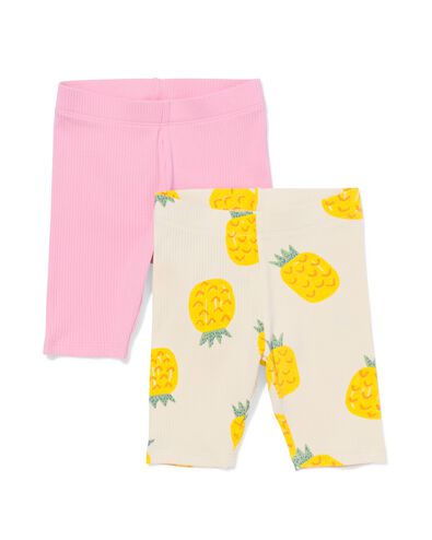 Kinderleggings, kurz, gerippt, Ananas &ndash; 2 St&uuml;ck ecru - 30857205ECRU - HEMA
