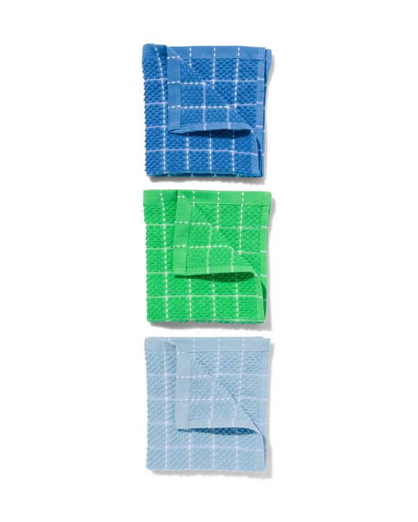 3er-Pack Spültücher, 30 x 30 cm, Baumwolle, blau/grün - 5420162 - HEMA