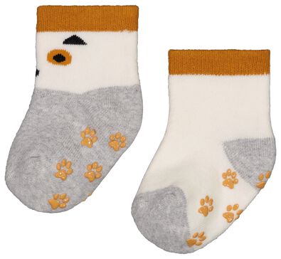 2 paires de chaussettes bébé - chien gris - 1000026851 - HEMA