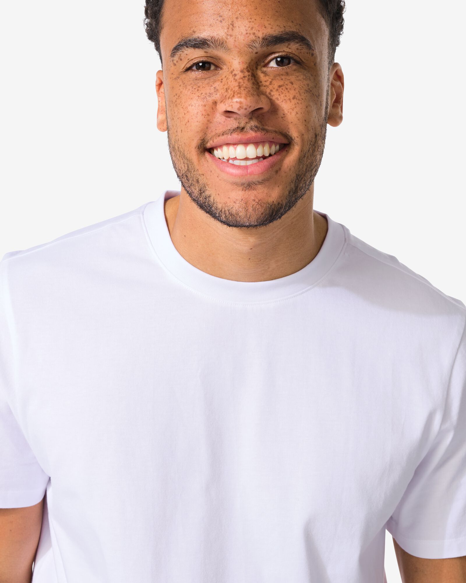 heren T-shirt regular wit wit - 2190320WHITE - HEMA