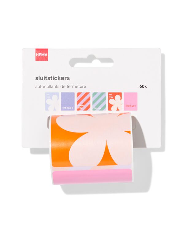 sluitstickers op rol print - 60 stuks - 14100151 - HEMA