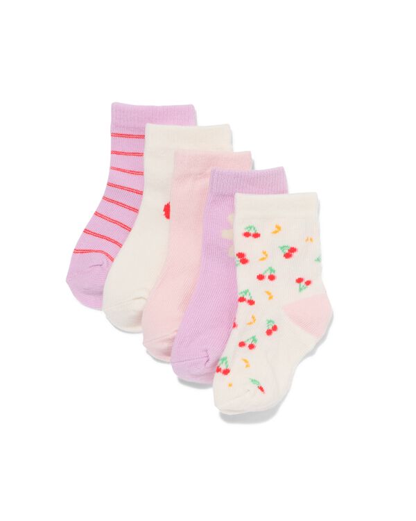 babysokken fruit - 5 paar beige beige - 4731200BEIGE - HEMA