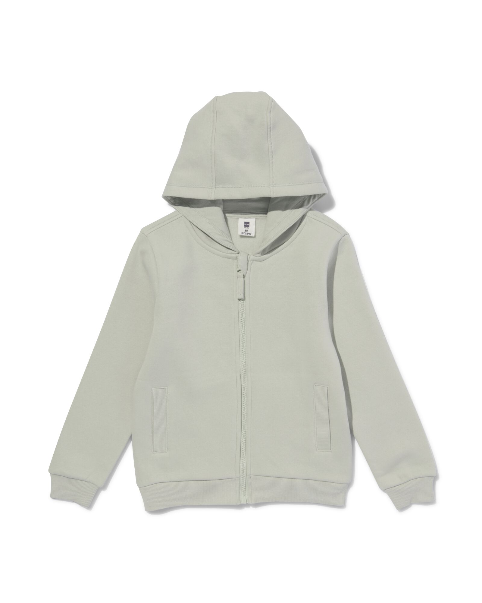 gilet sweat enfant avec capuche vert clair - 1000030772 - HEMA