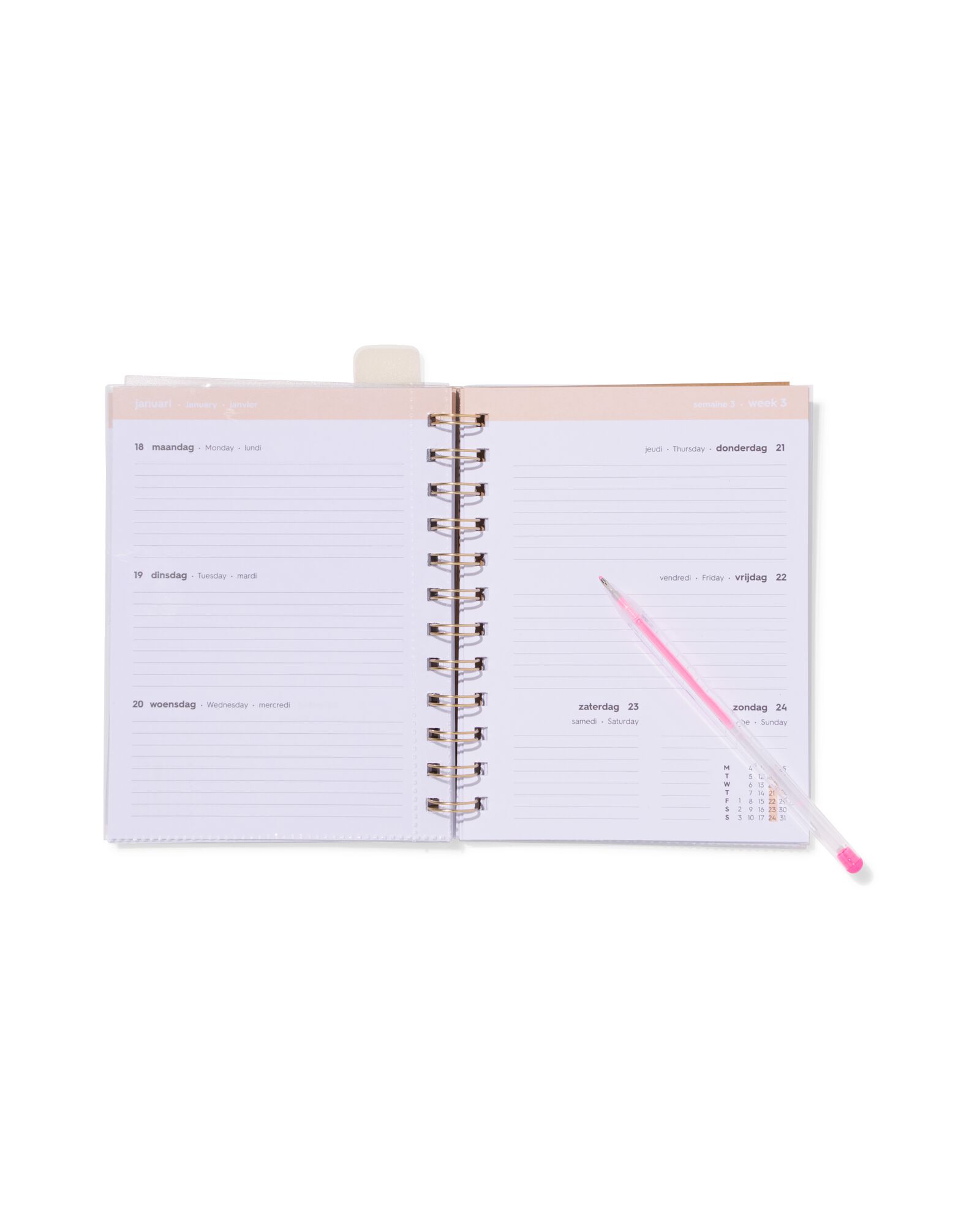 agenda scolaire avec insert 2026-2027 10x15cm c&oelig;urs  - 14505659 - HEMA