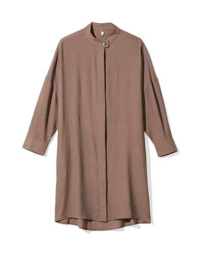 damesjurk Senna ribbel midi taupe taupe - 36206640TAUPE - HEMA