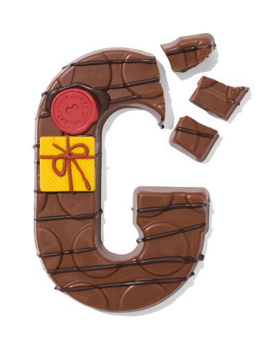 Lettre en chocolat d&eacute;cor&eacute;e &agrave; la main lait G 180g - 24427407 - HEMA