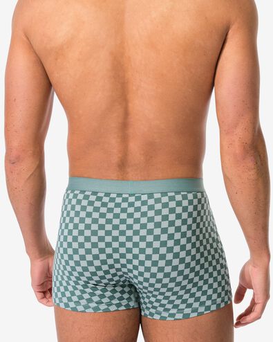korte herenboxers blokken - 3 stuks  groen groen - 19190270GREEN - HEMA