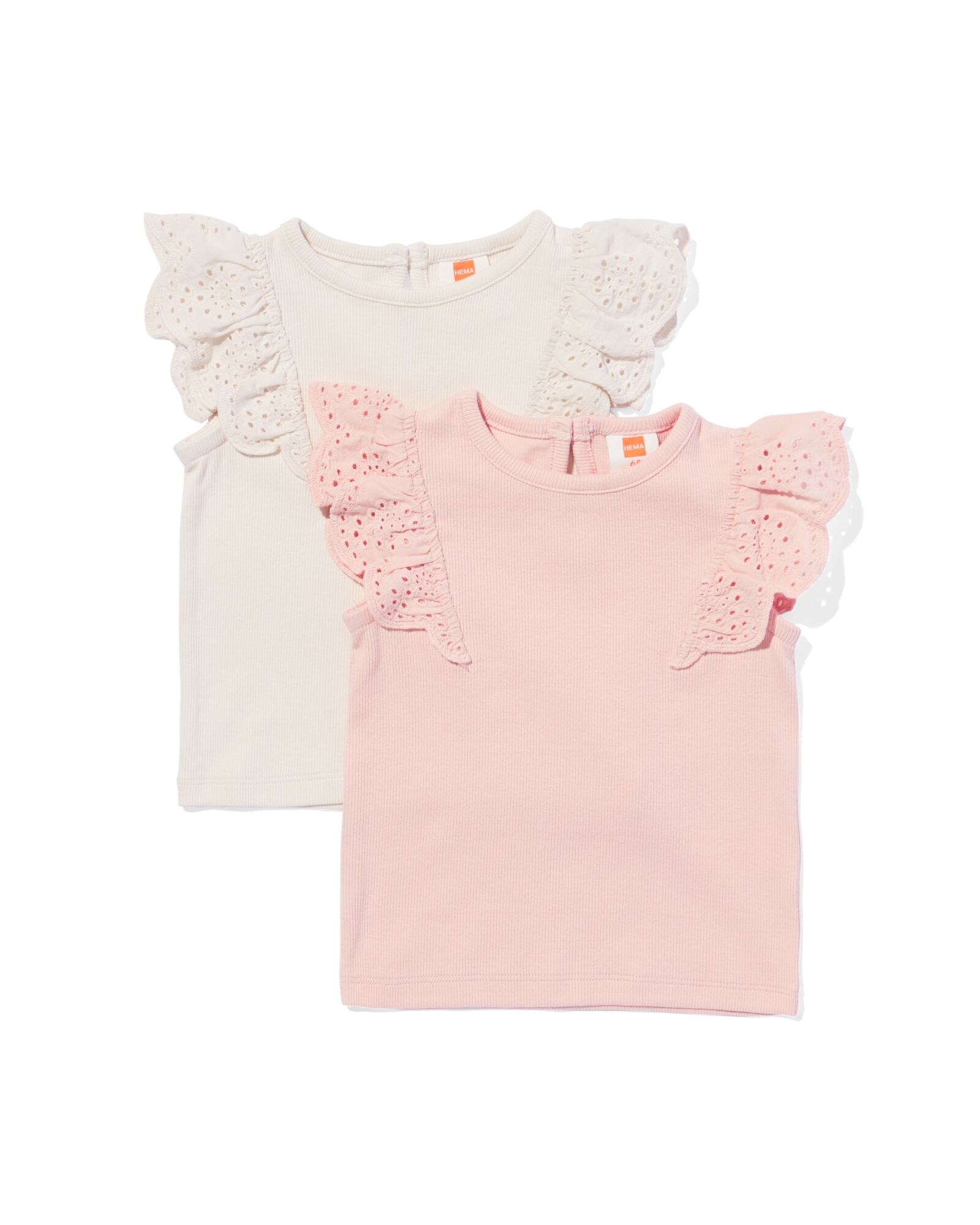 Baby T-Shirts gerippt &ndash; 2 St&uuml;ck hellrosa - 33009970LIGHTPINK - HEMA