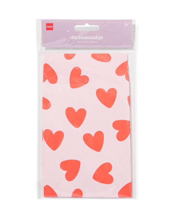 sacs cadeaux S c&oelig;ur - lot de 3 - 14710296 - HEMA
