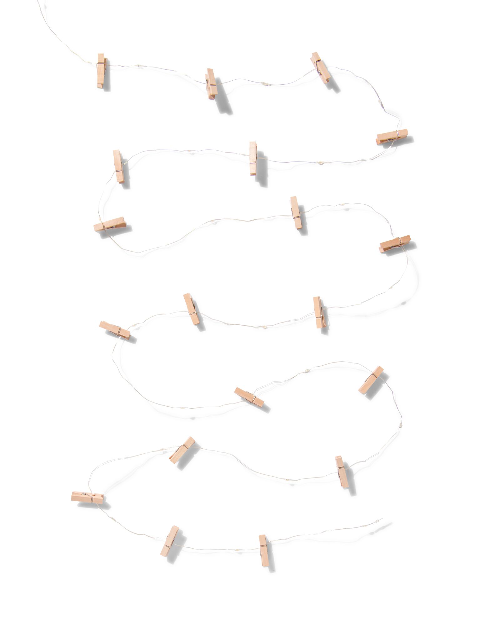 lichtsnoer 3.25m met 20 lampjes en 19 clipjes glitter