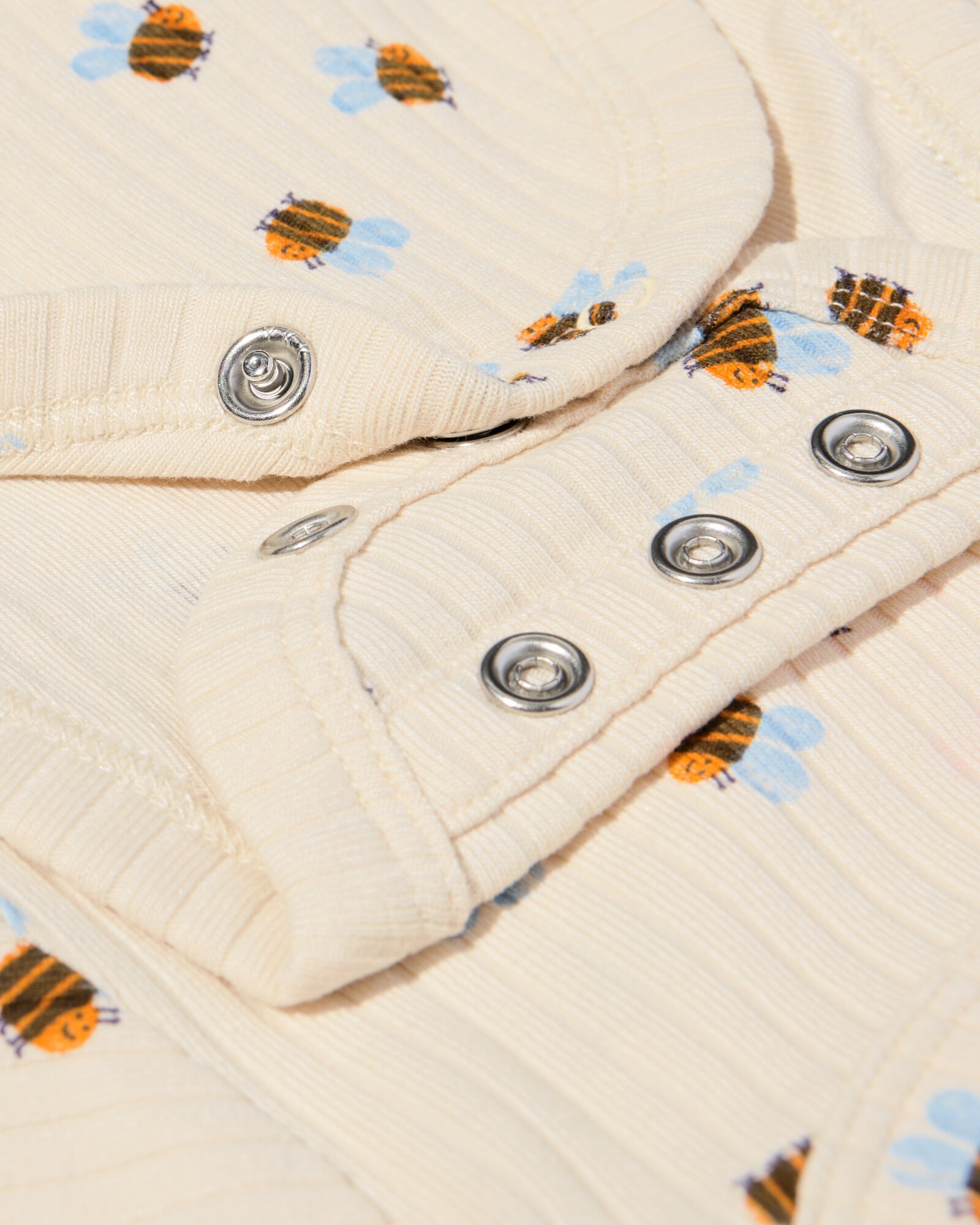 newborn meegroei overslagromper rib dieren  &eacute;cru &eacute;cru - 33438320ECRU - HEMA