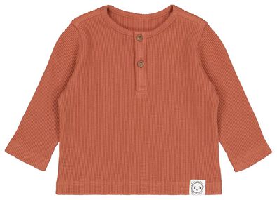 t-shirt bébé gaufré marron - 1000025503 - HEMA
