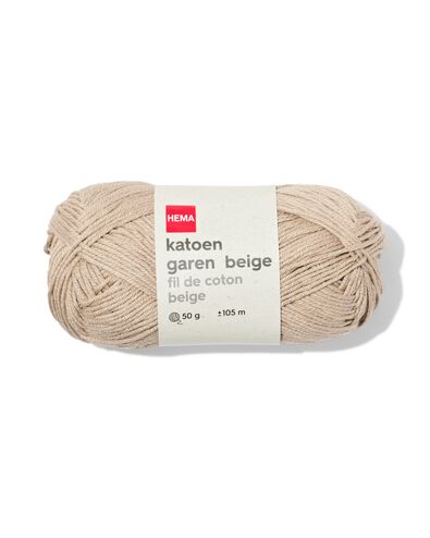 Baumwollgarn, 50 g, 105 m, Beige - 60702860 - HEMA