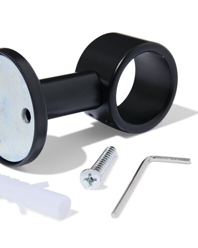 plafondsteun 6cm voor roede 29mm zwart - 7502026 - HEMA