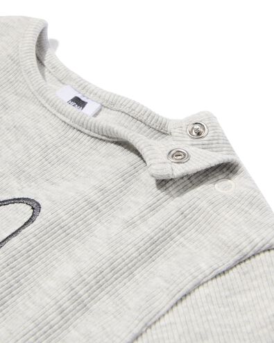 Miffy Newborn-Shirt, gerippt graumeliert - 33433620GREYMELANGE - HEMA