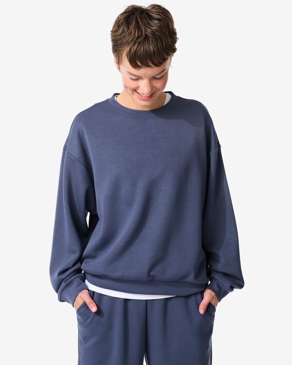 Damen-Loungepullover dunkelblau dunkelblau - 36060023DARKBLUE - HEMA