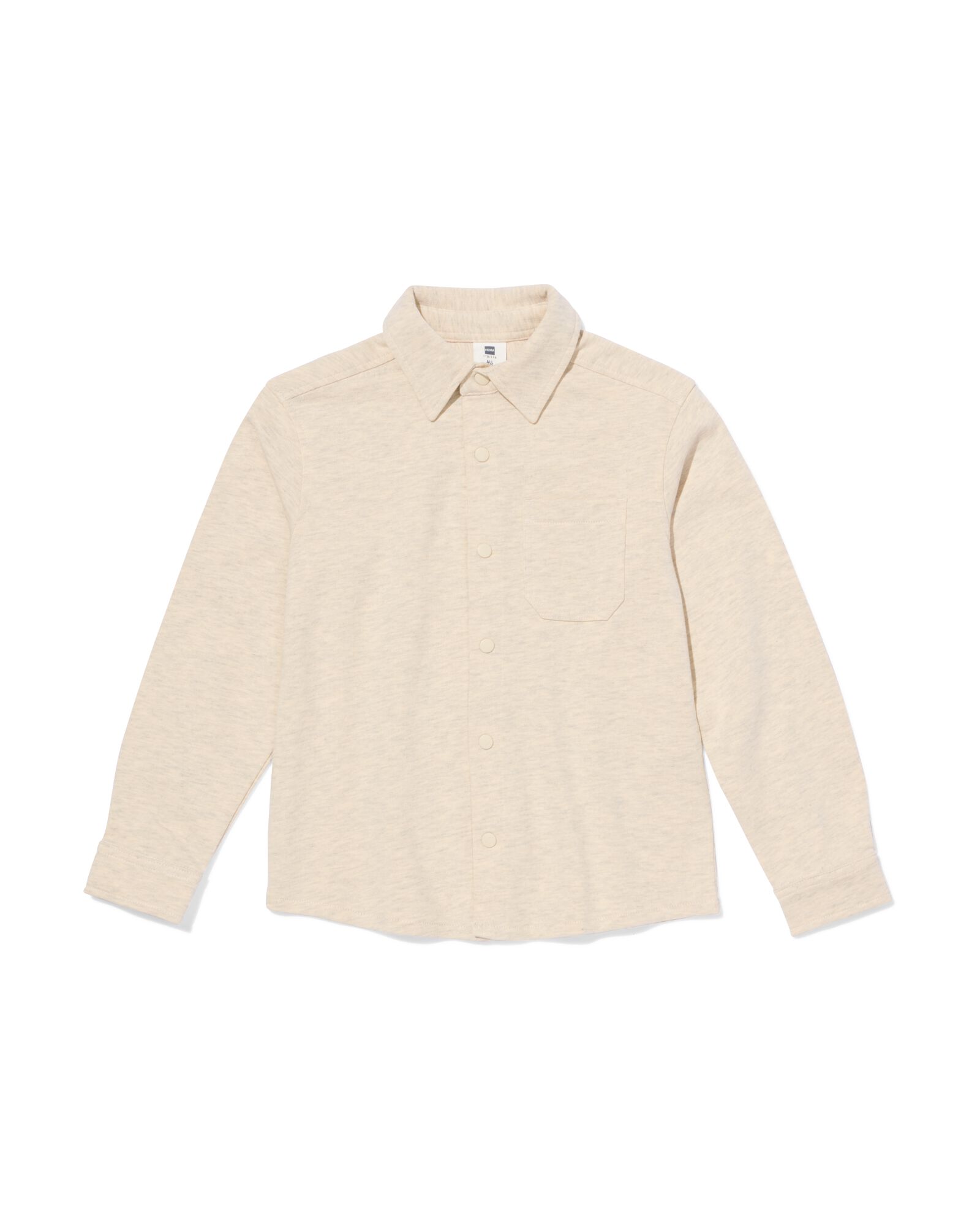 kinderoverhemd sweatstof grijsmelange grijsmelange - 30712048GREYMELANGE - HEMA