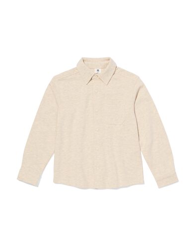 kinderoverhemd sweatstof grijsmelange grijsmelange - 30712048GREYMELANGE - HEMA