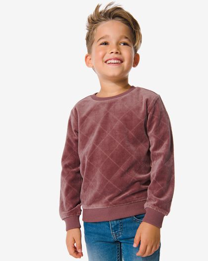 Kinder-Sweatshirt, Velours violett violett - 30773926PURPLE - HEMA