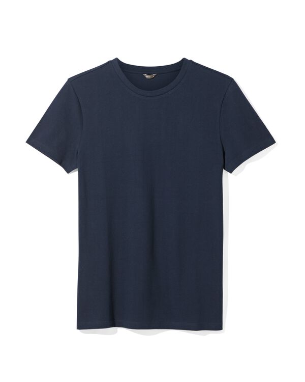 heren t-shirt piqué  donkerblauw donkerblauw - 2115901DARKBLUE - HEMA