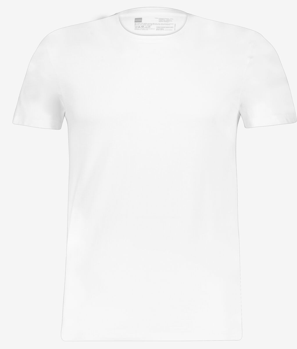 2 t-shirts homme regular fit col rond blanc XL - 34277026 - HEMA