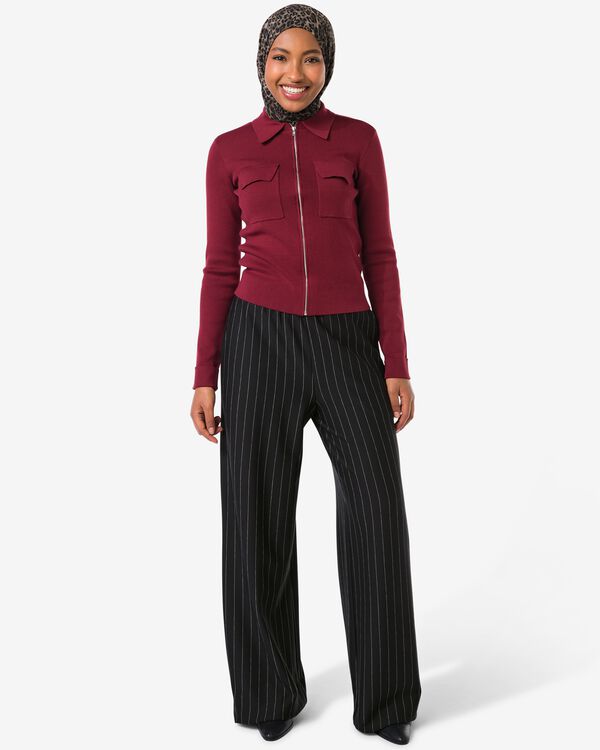 Damenhose Eva gestreift schwarz schwarz - 36241180BLACK - HEMA