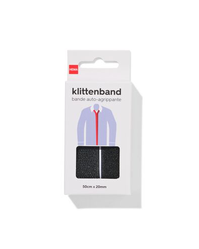 bande auto-agrippante 50x2cm noire 2 pi&egrave;ces - 1400297 - HEMA