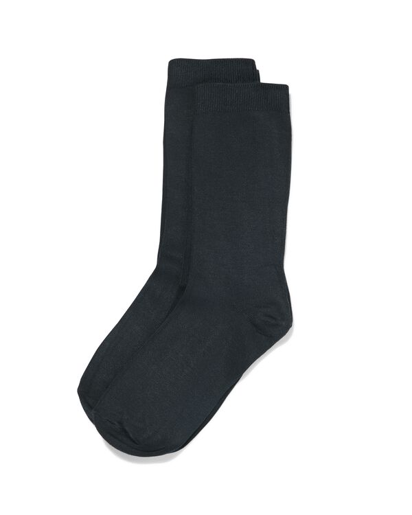 2 paires de chaussettes femme avec modal noir noir - 1000028902 - HEMA