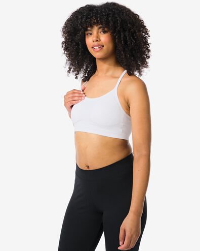 Vorgeformter, b&uuml;gelloser und nahtloser Sport-BH mit Unterst&uuml;tzung Light wei&szlig; - 21770140WHITE - HEMA