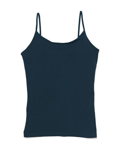 dameshemd katoen spaghettibandjes donkerblauw - 1000021800 - HEMA