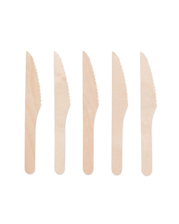 10er-Pack Einwegmesser, Holz - 14200501 - HEMA