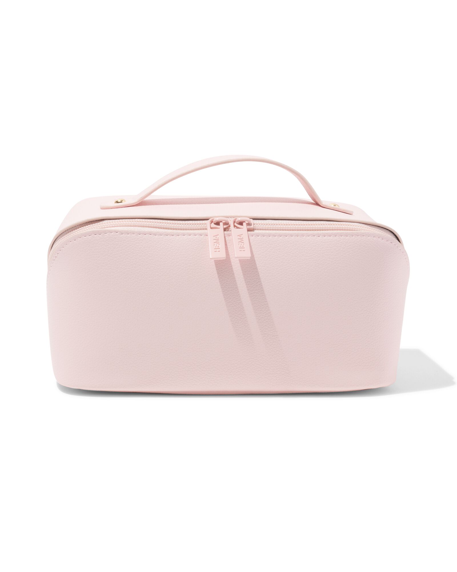 toilettas met diagonale rits 24x12x12cm roze - 11890742 - HEMA