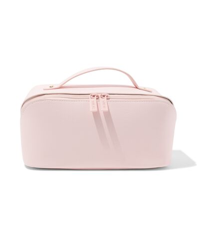 toilettas met diagonale rits 24x12x12cm roze - 11890742 - HEMA