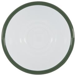 bol émaillé blanc et vert Ø13.5cm - 41820165 - HEMA