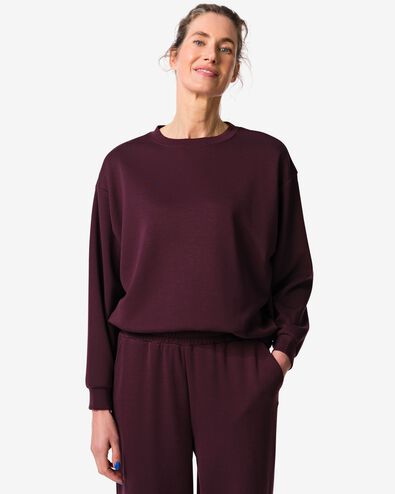 pull femme lounge bordeaux bordeaux - 36000446BURGUNDYRED - HEMA